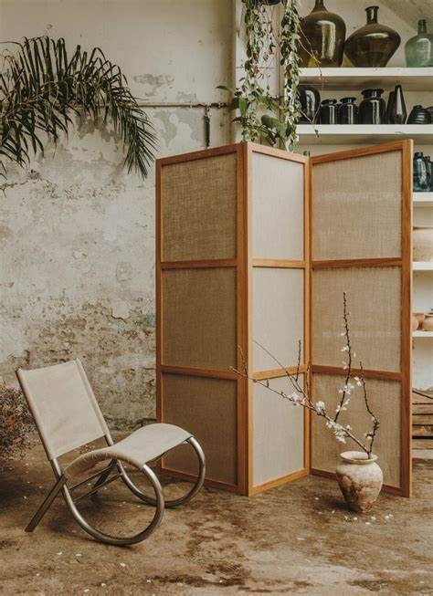 FRAMA Room Divider - Natural Oak / Linen