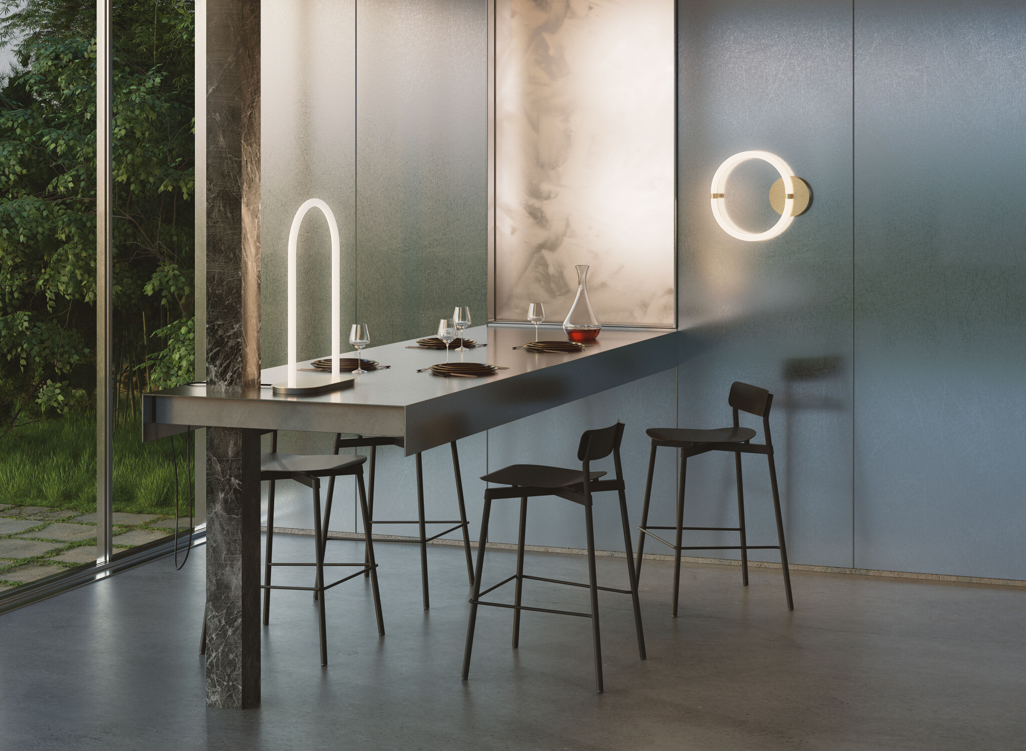 Petite Friture Fromme Wood High Stool H65cm