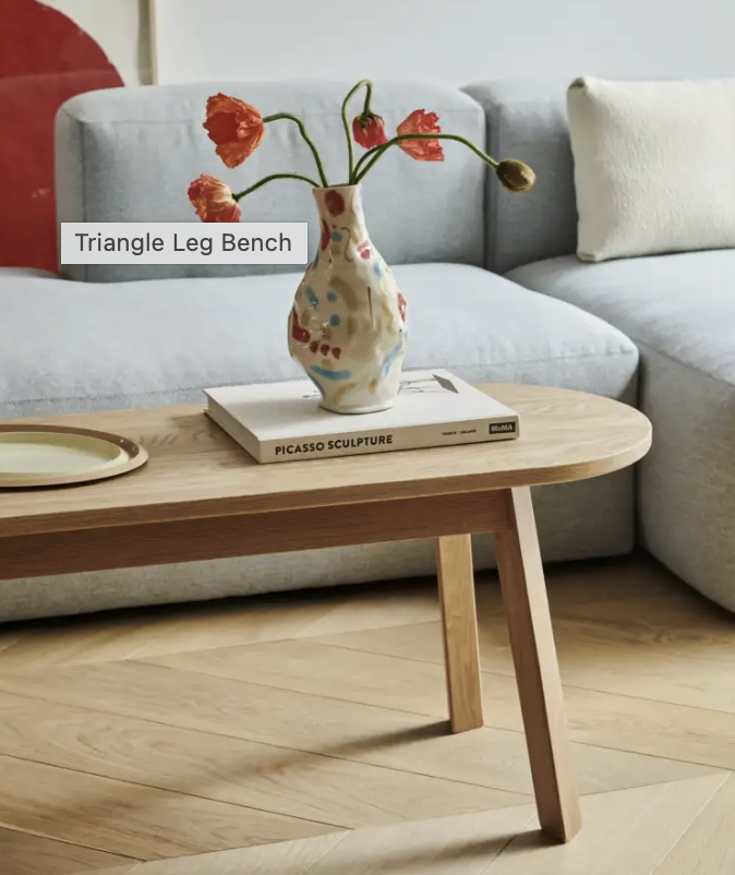 HAY Triangle Leg Bench - Oiled solid oak