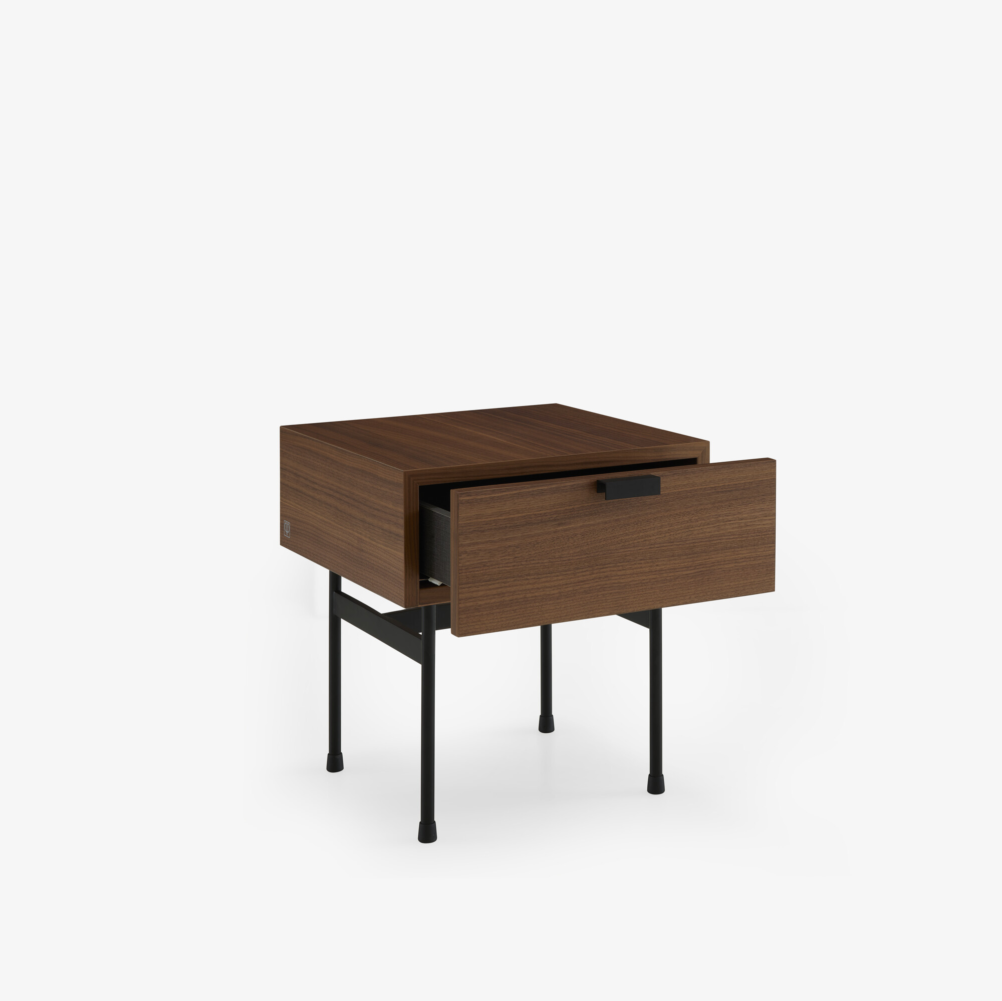 Ligne Roset Tanis Bedside Table - Walnut/Black Fenix Laminate