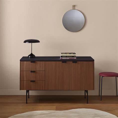 Ligne Roset Tanis Sideboard - Walnut/Black Fenix Laminate