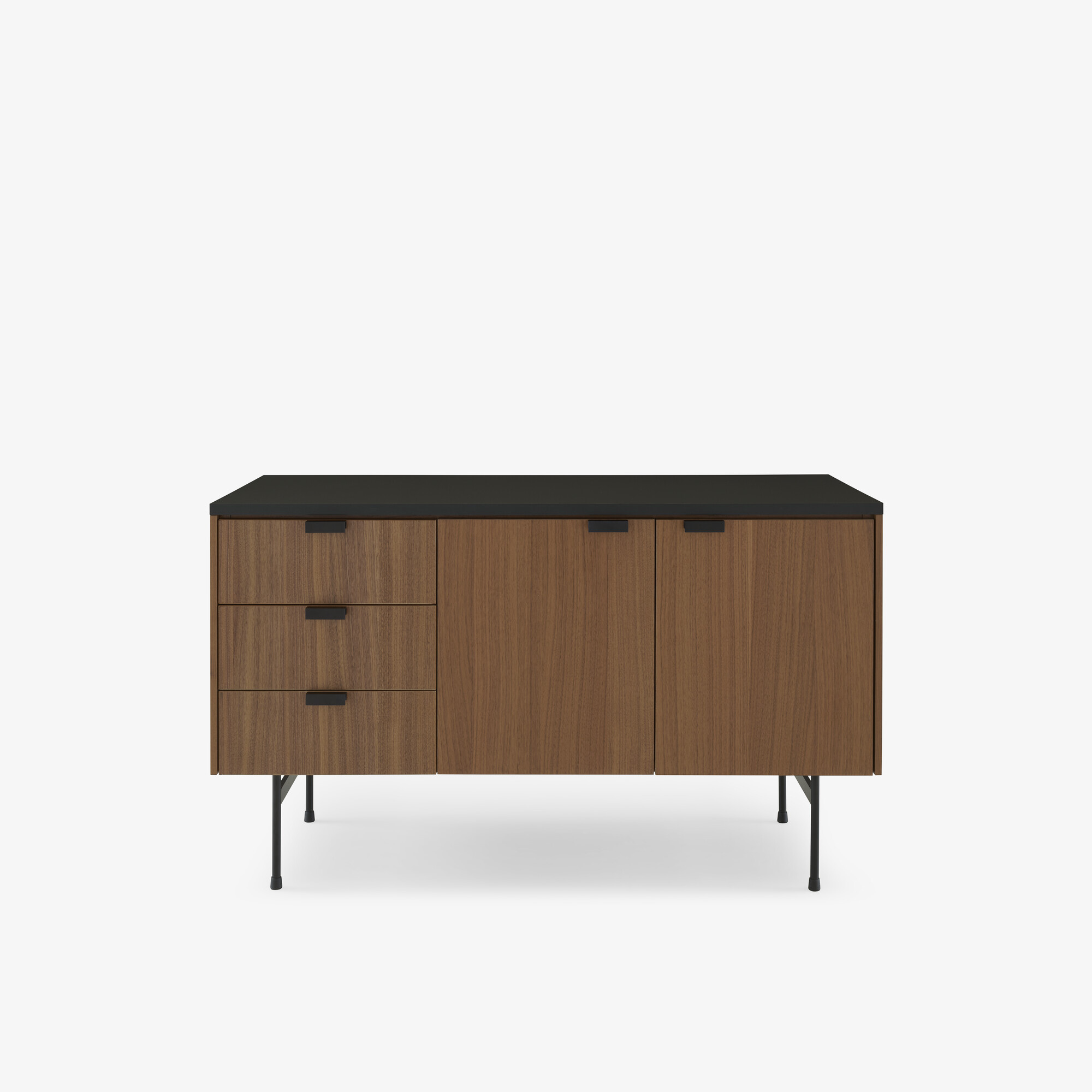 Ligne Roset Tanis Sideboard - Walnut/Black Fenix Laminate