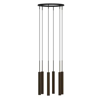 Audo Copenhagen Tubulaire Chandelier bronzed brass anodised aluminium