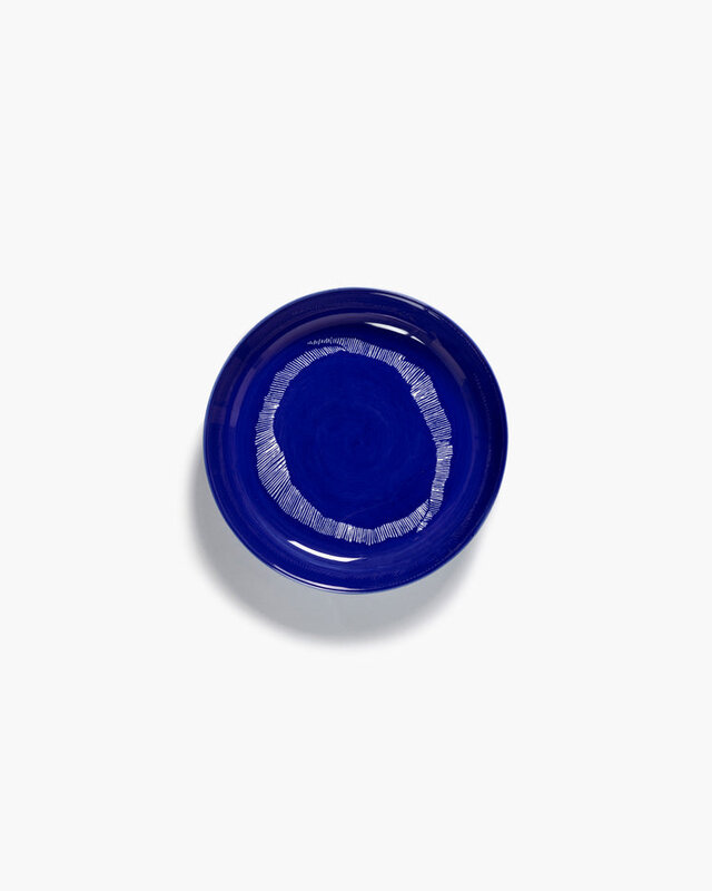 Serax Deep plate dark blue - white stripes Feast