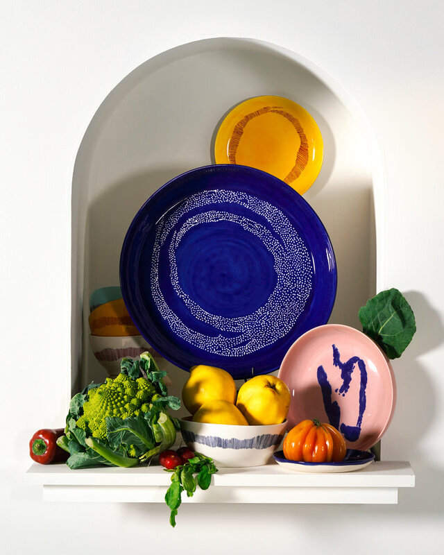 Serax Deep plate dark blue - white stripes Feast