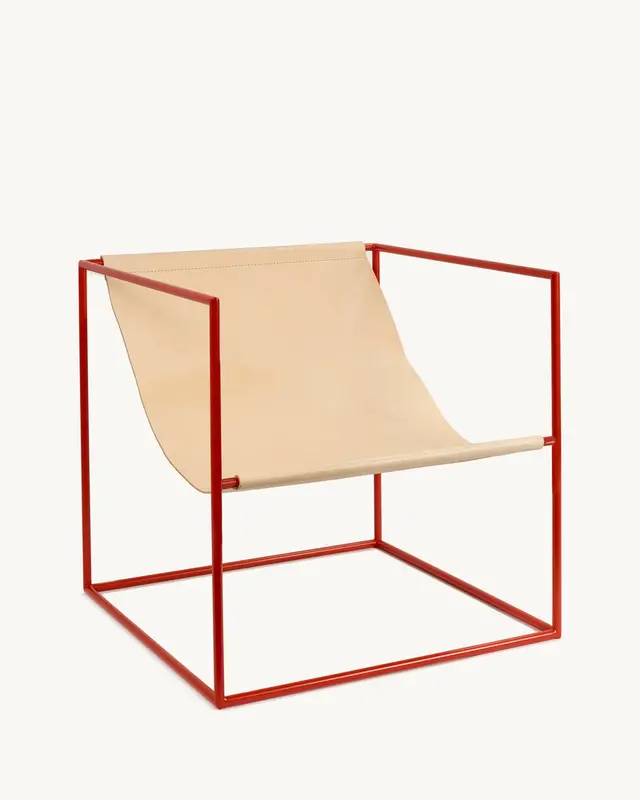 Valerie Objects Solo Seat Red, Leather Frame