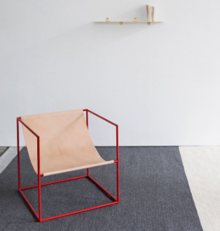 Valerie Objects Solo Seat Red, Leather Frame