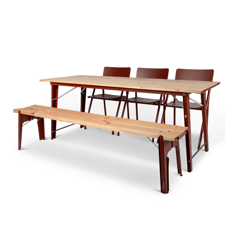 Weltevree Salut Set - Salut Beertable, Beerbench and 3 Flip-up chairs