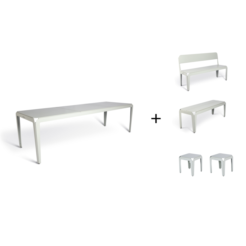 Weltevree Bended Table 270 including 2 Benches and 2 Stools - SET