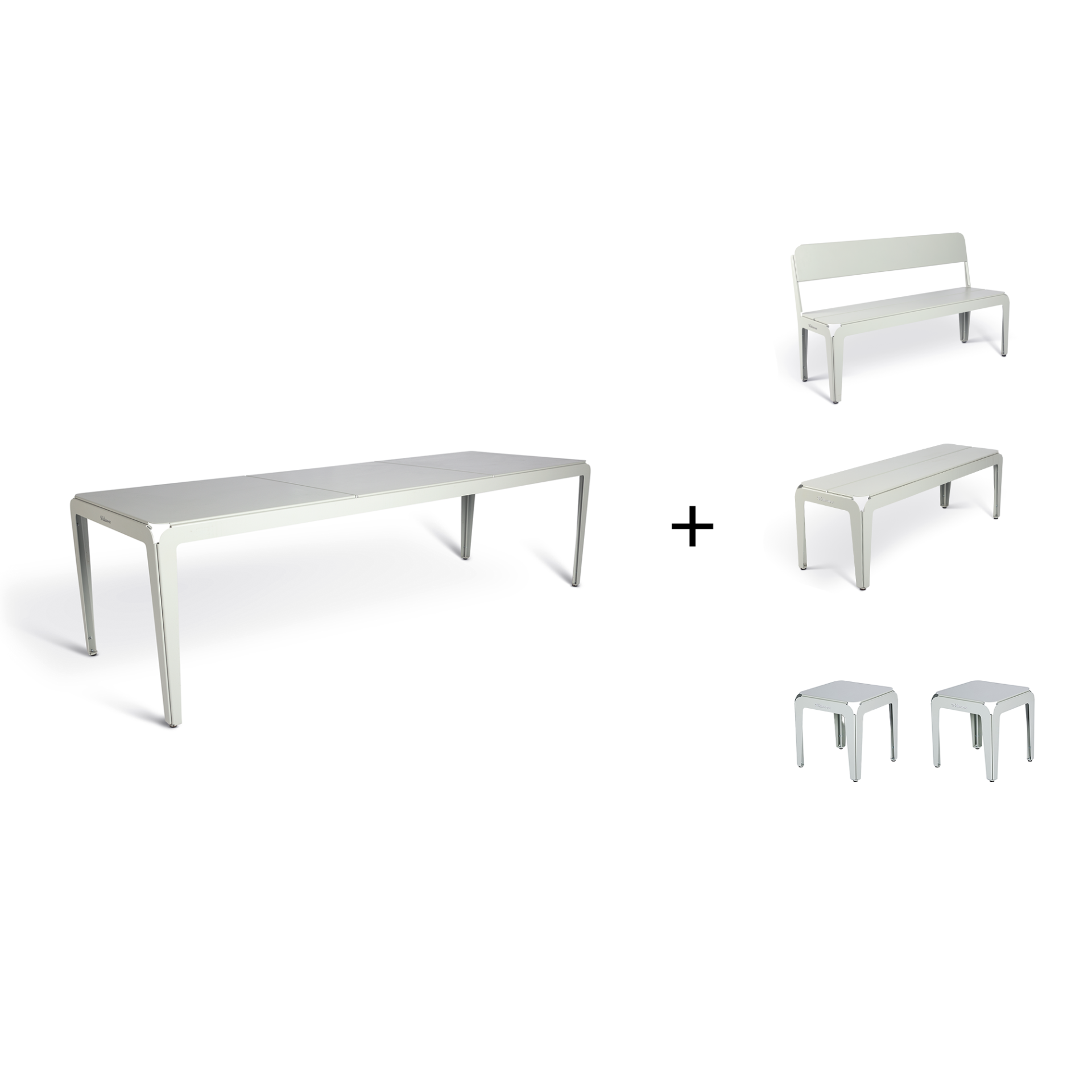 Weltevree Bended Table 270 including 2 Benches and 2 Stools - SET