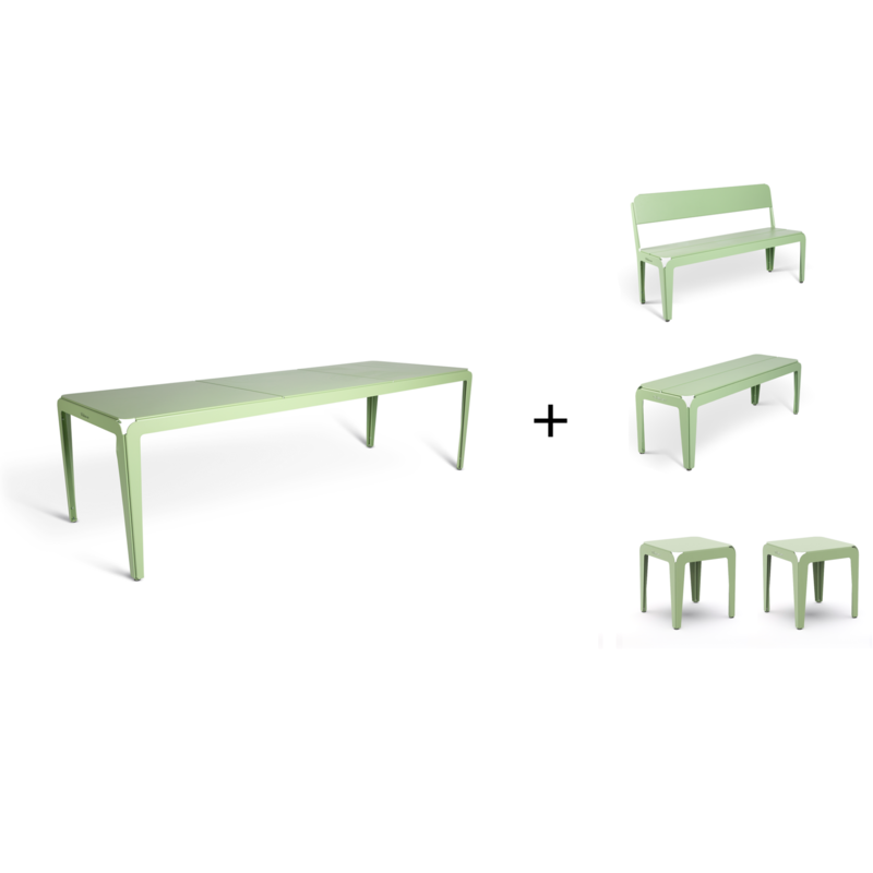 Weltevree Bended Table 270 including 2 Benches and 2 Stools - SET
