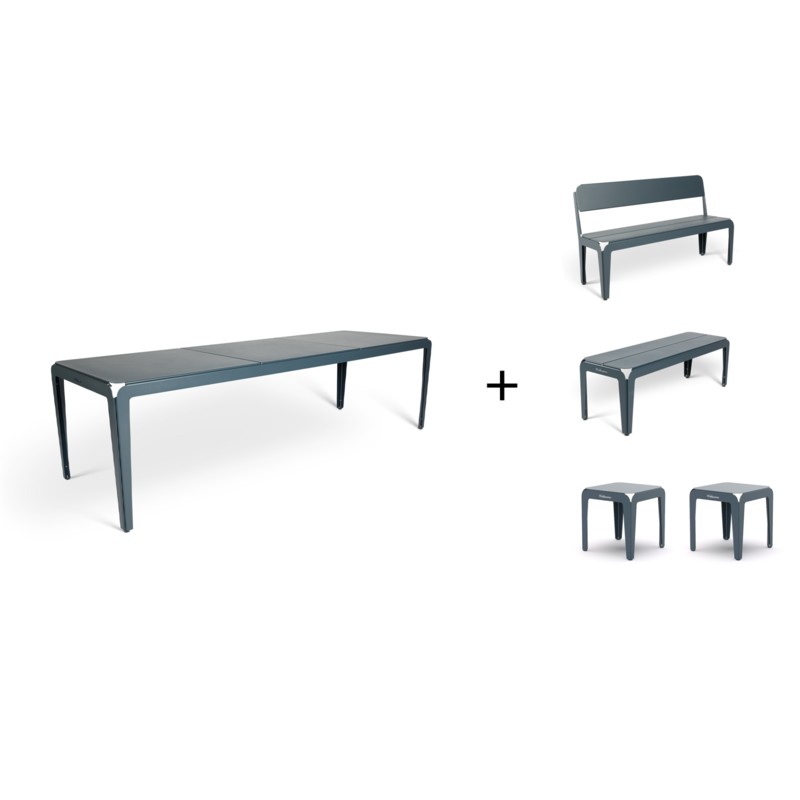 Weltevree Bended Table 270 including 2 Benches and 2 Stools - SET