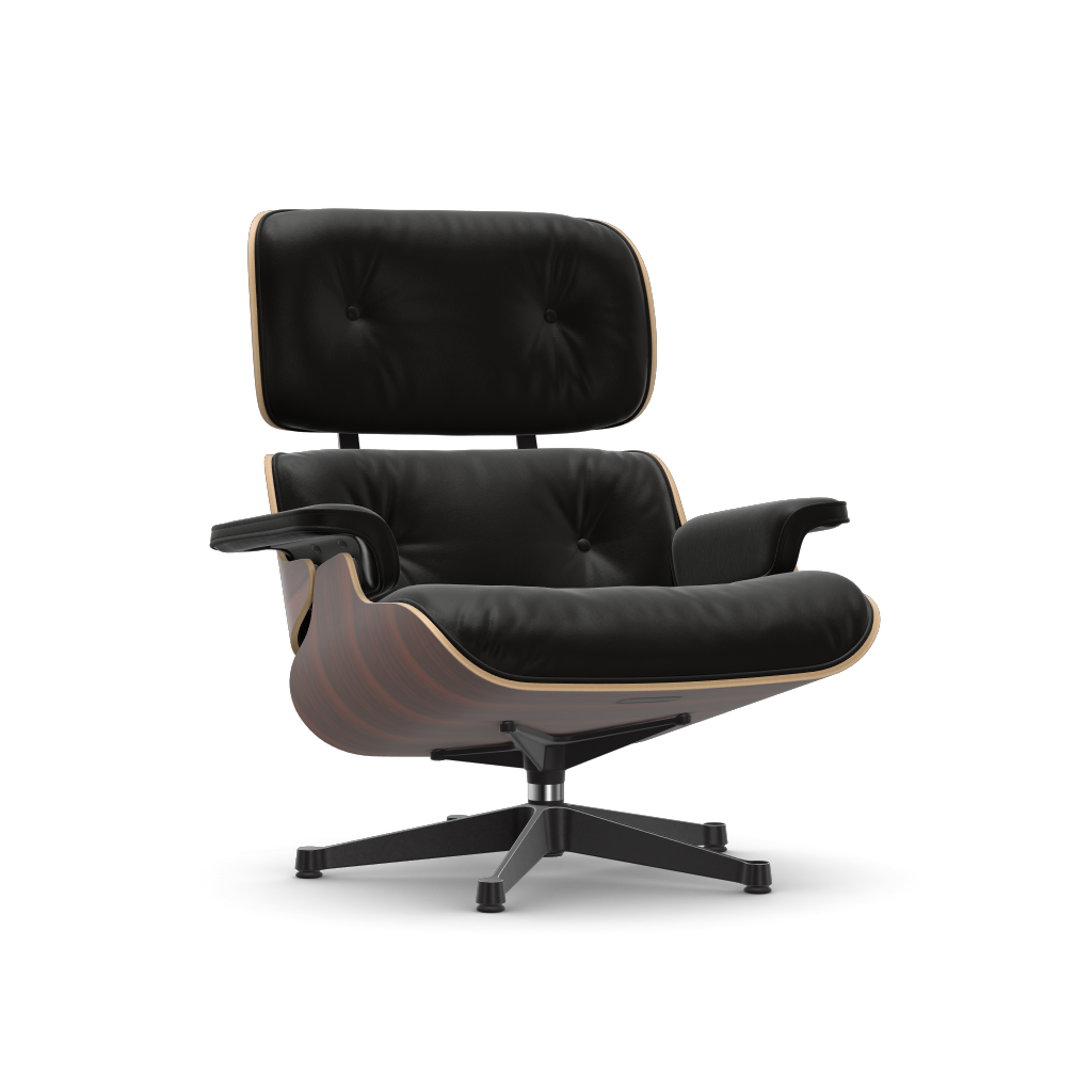 Vitra Eames Lounge Chair - Leder Premium Black/Santos Palisander