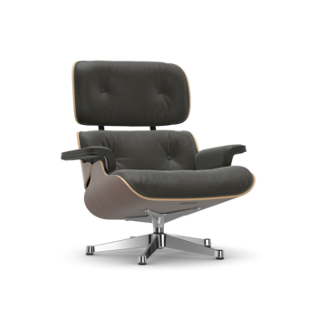 Vitra Eames Lounge Chair - Leder Premium Umbra Grey/Notenhout Zwart Gepigmenteerd