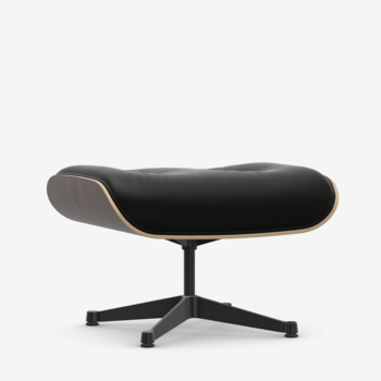 Vitra Eames Ottoman - Leder Premium Black/Santos Palisander