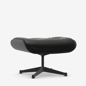 Vitra Eames Ottoman - Leder Natural Black/Kastanje Zwart Gelakt