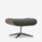 Vitra Eames Ottoman - Leder Premium Umbra Grey/Notenhout Zwart Gepigmenteerd
