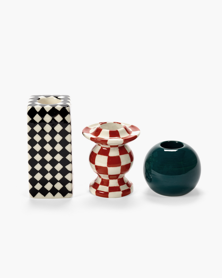 Serax Kandelaar set/3 chessboard Les Objets Mouleversants