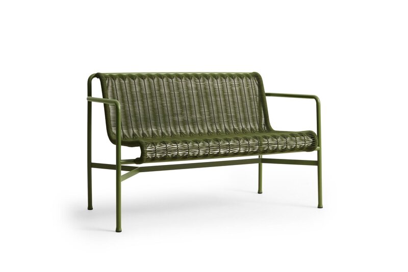 HAY Palissade Cord Dining Bench with Armrest