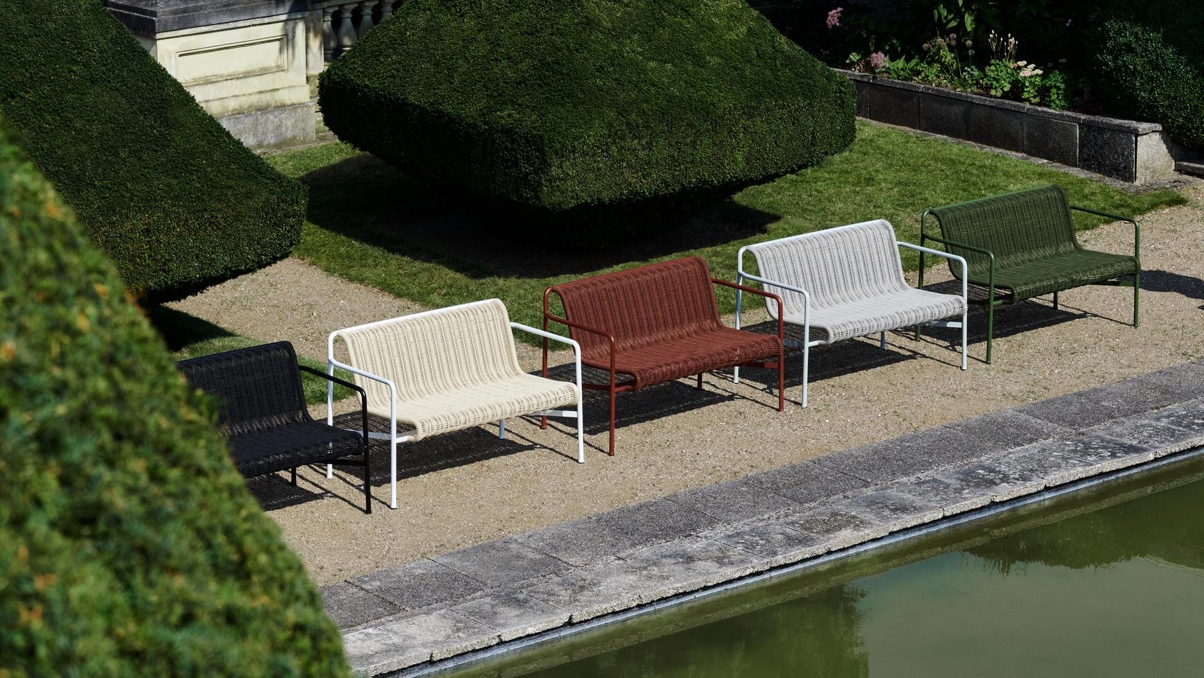 HAY Palissade Cord Dining Bench with Armrest