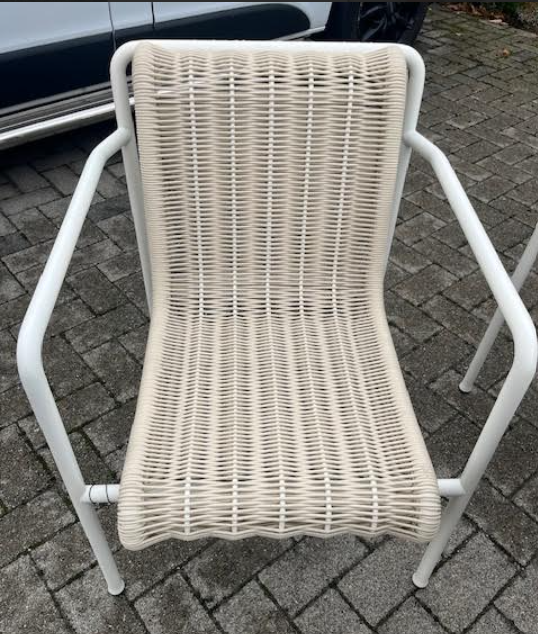 HAY Palissade Cord Dining Armchair Cream White Set of 2 - SHOWROOMMODEL