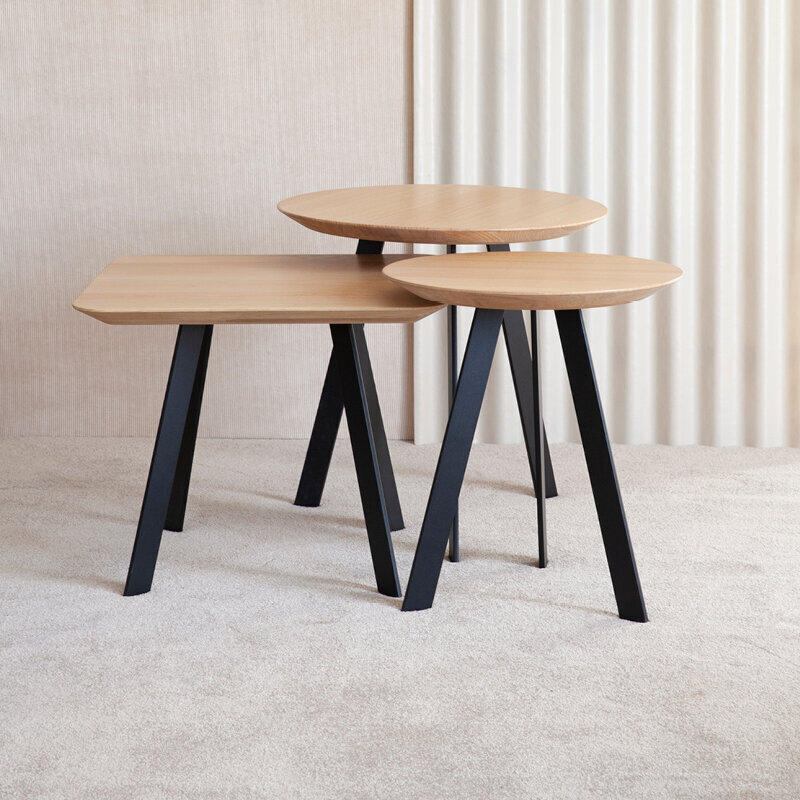 STUDIO HENK New Co Coffee Table 40 Rond Eiken natural light hardwax olie/Black - STOCK ITEM