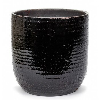 Serax POT REGULAR BORDER BLACK BROWN L - STOCK ITEM