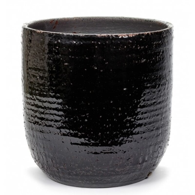 Serax POT REGULAR BORDER BLACK BROWN L - STOCK ITEM