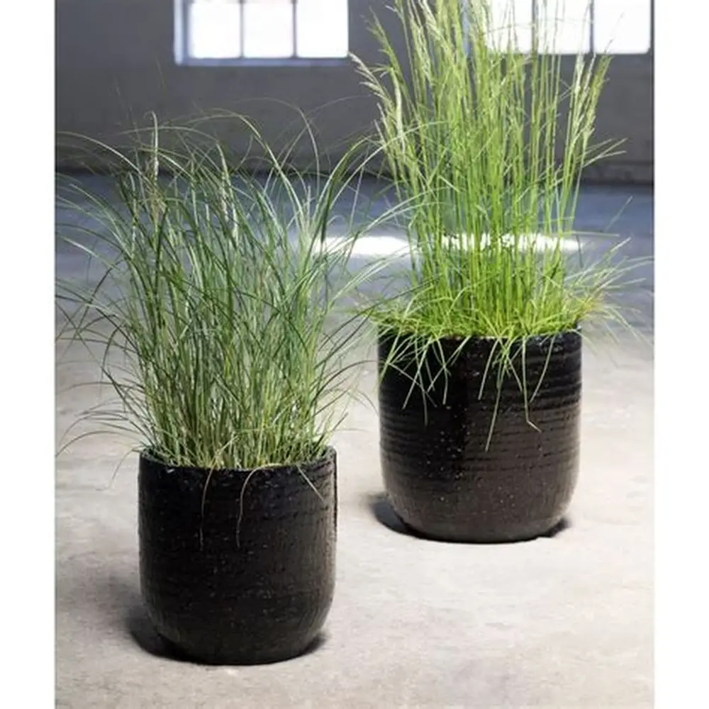 Serax POT REGULAR BORDER BLACK BROWN L - STOCK ITEM