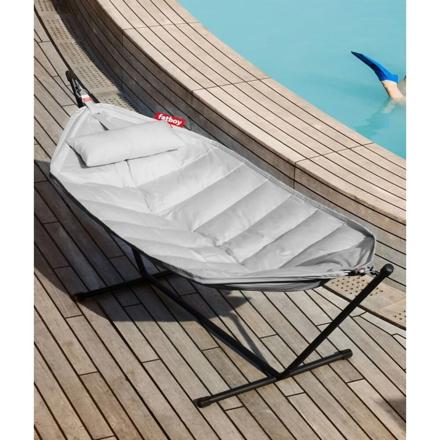 Fatboy Headdemock Superb - Mist incl. pillow & Rack Black + cover - SHOWROOMMODEL