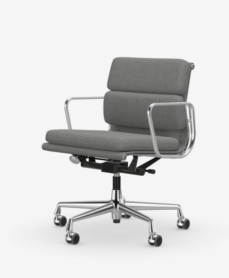 Vitra EA 217 Chair - Cosy 2 Pebble Grey/Verschroomd Frame