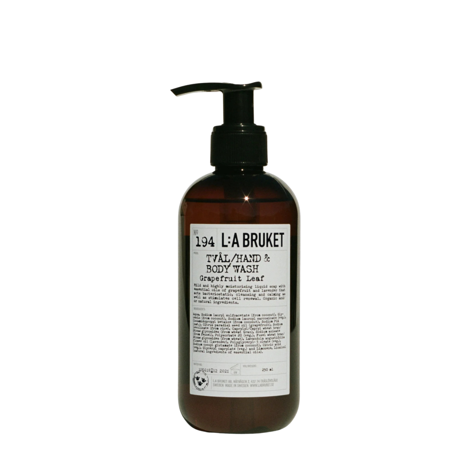 LA Bruket Hand & Body Wash 450ml Grapefruit Leaf - GELDIG TOT JAN 2016