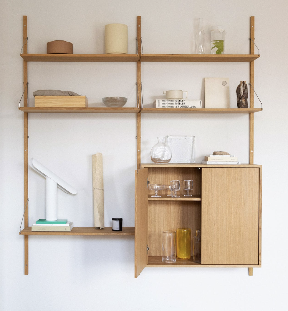 FRAMA Shelving Library Configuration H185.2 x B160 cm - Natural Oak