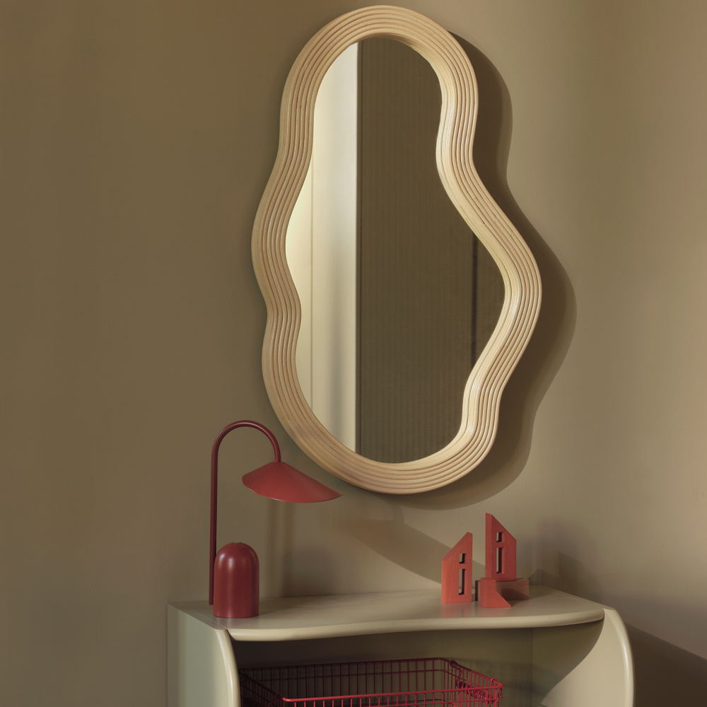Ferm Living Pond Rattan Mirror Medium - Natural