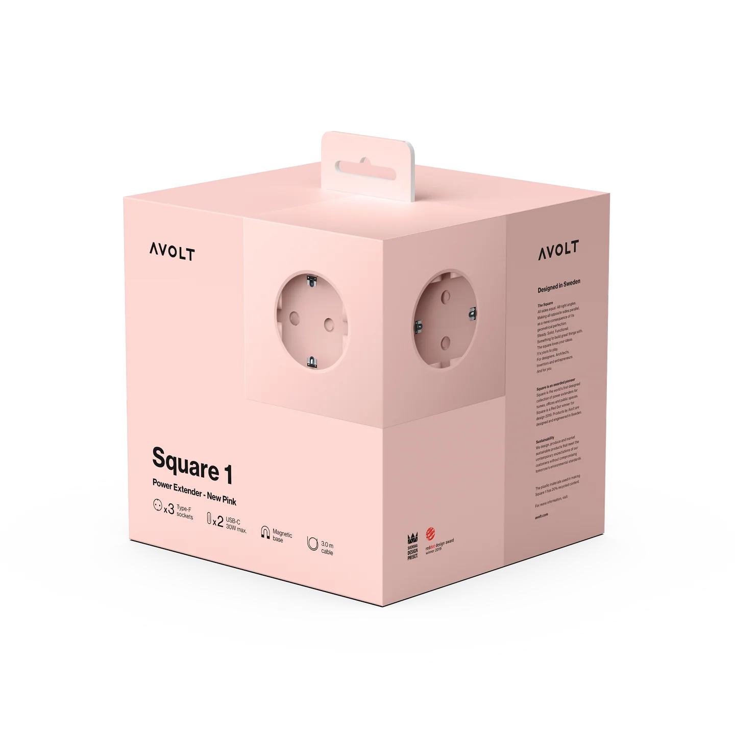 AVOLT Square 1 USB-C 1.8m New Pink