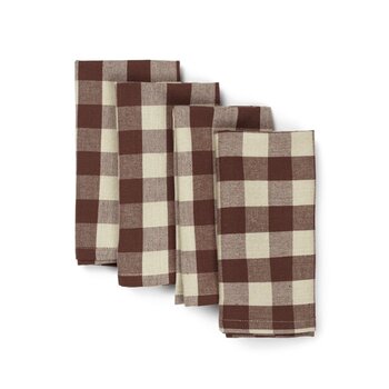 Ferm Living Bothy Check Napkins - Set of 4 - Cinnamon/Grey Green