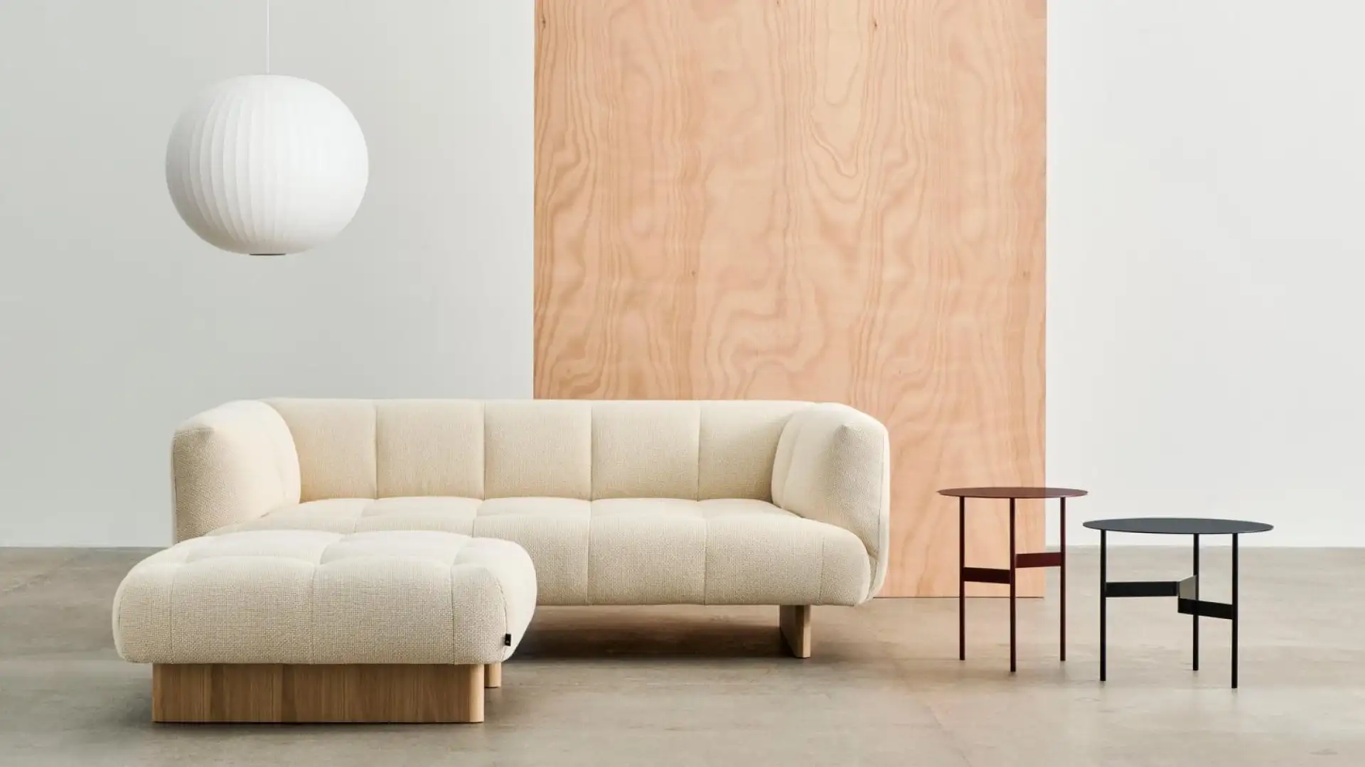 HAY Quilton Lift 2 seater Water-based lacquered oak base-Full upholstery-Bolgheri-LGG60