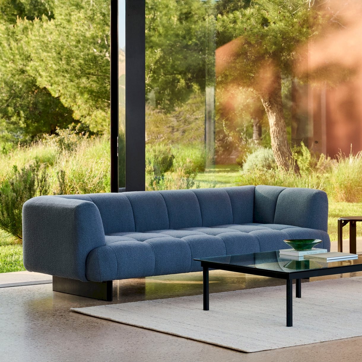 HAY Quilton Lift 3 seater lacquered walnut base-Full upholstery- Naveli 753