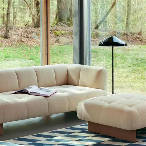 HAY Quilton Lift 3 seater lacquered walnut base-Full upholstery- Naveli 753