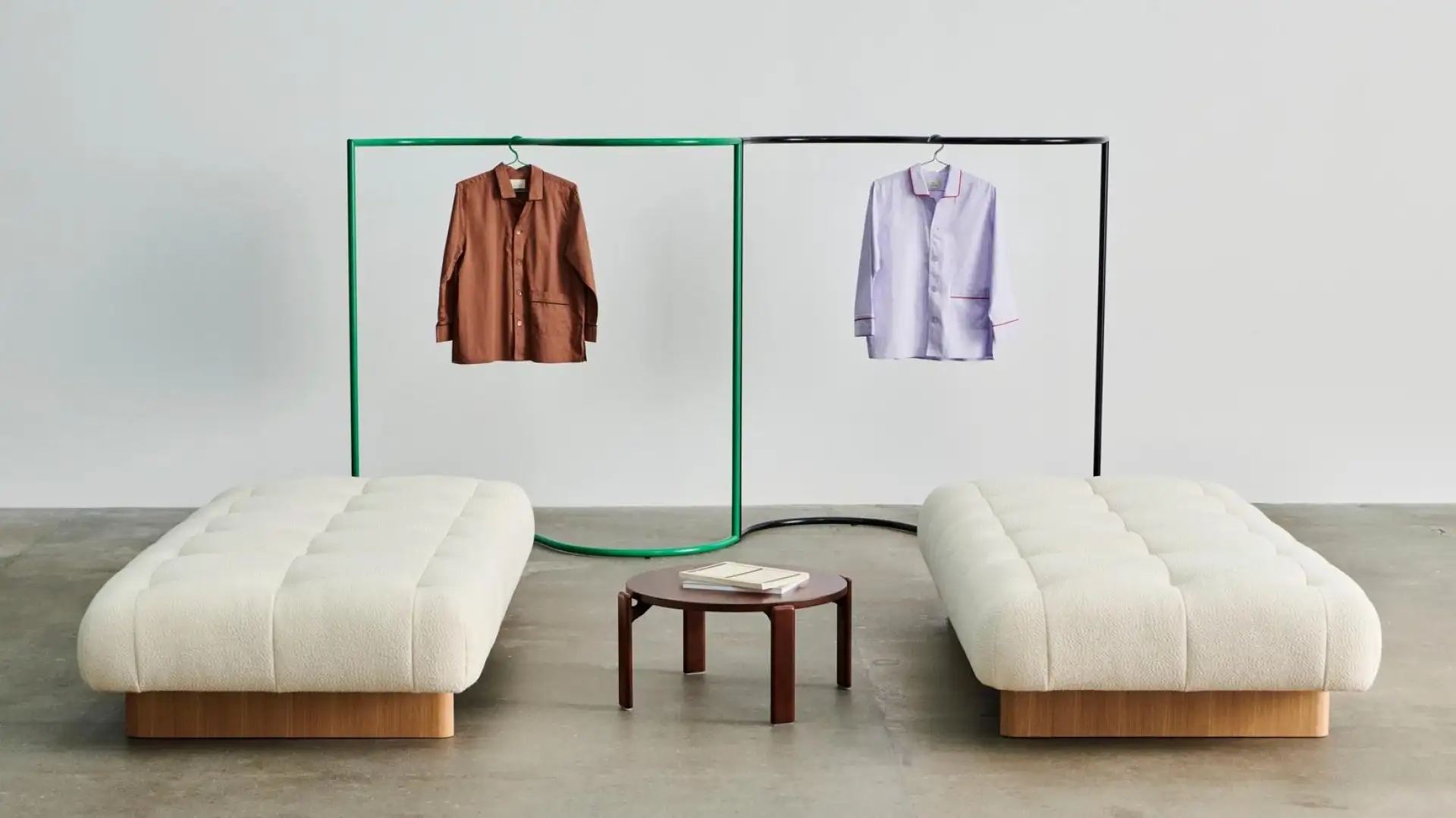 HAY Quilton Lift Daybed Water-based lacquered oak base-Full upholstery-Flamiber-Cream A5