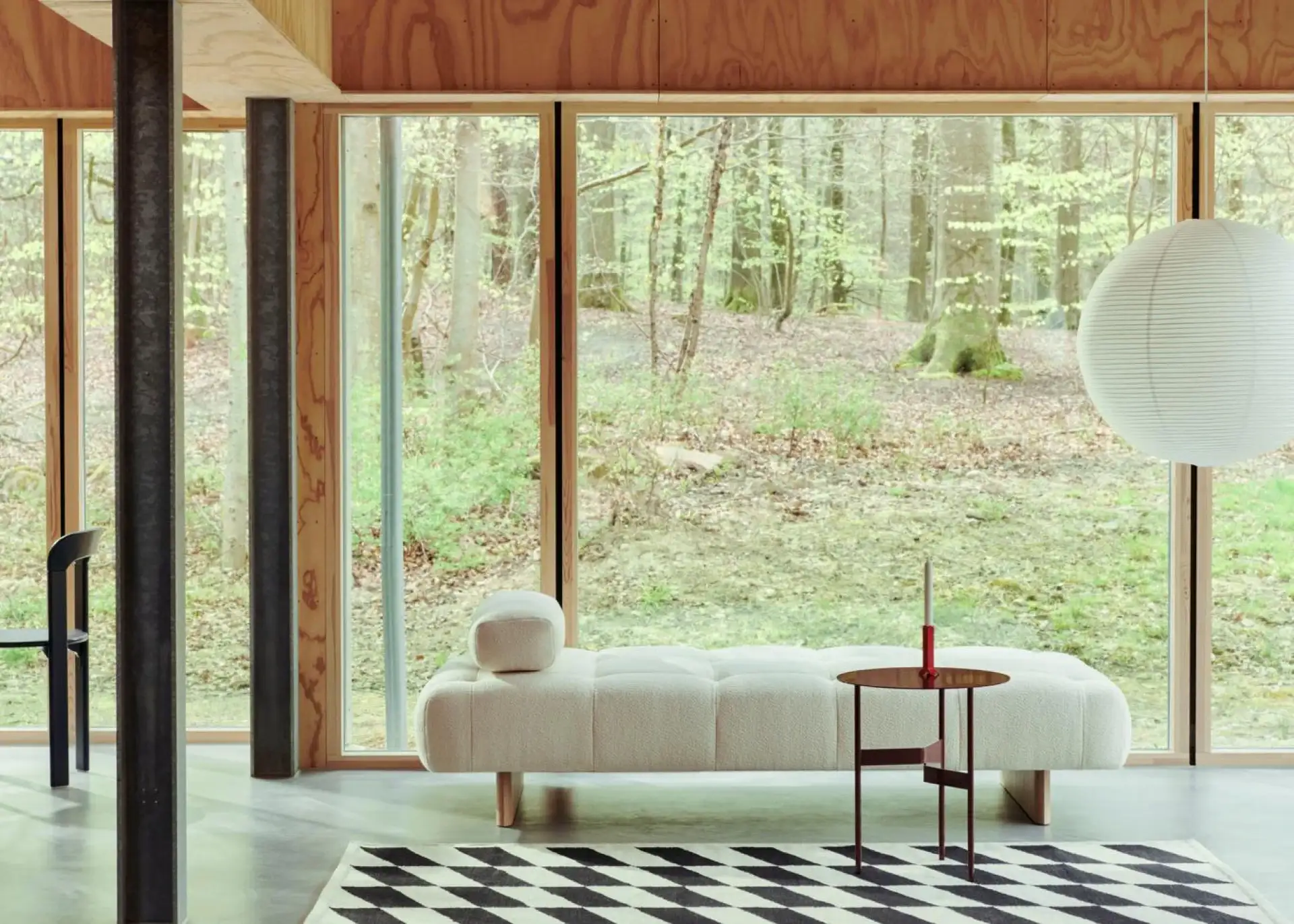 HAY Quilton Lift Daybed Water-based lacquered oak base-Full upholstery-Flamiber-Cream A5