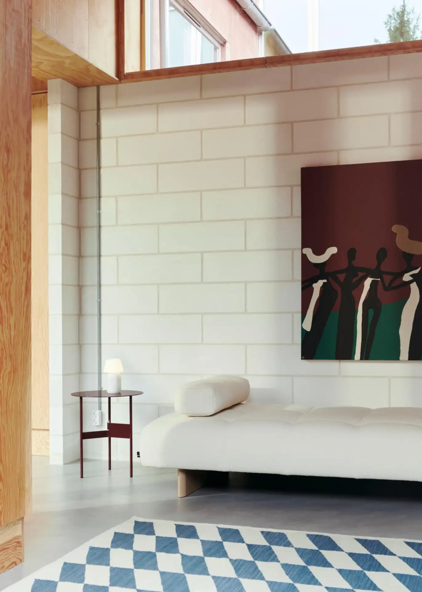 HAY Quilton Lift Daybed Water-based lacquered oak base-Full upholstery-Flamiber-Cream A5