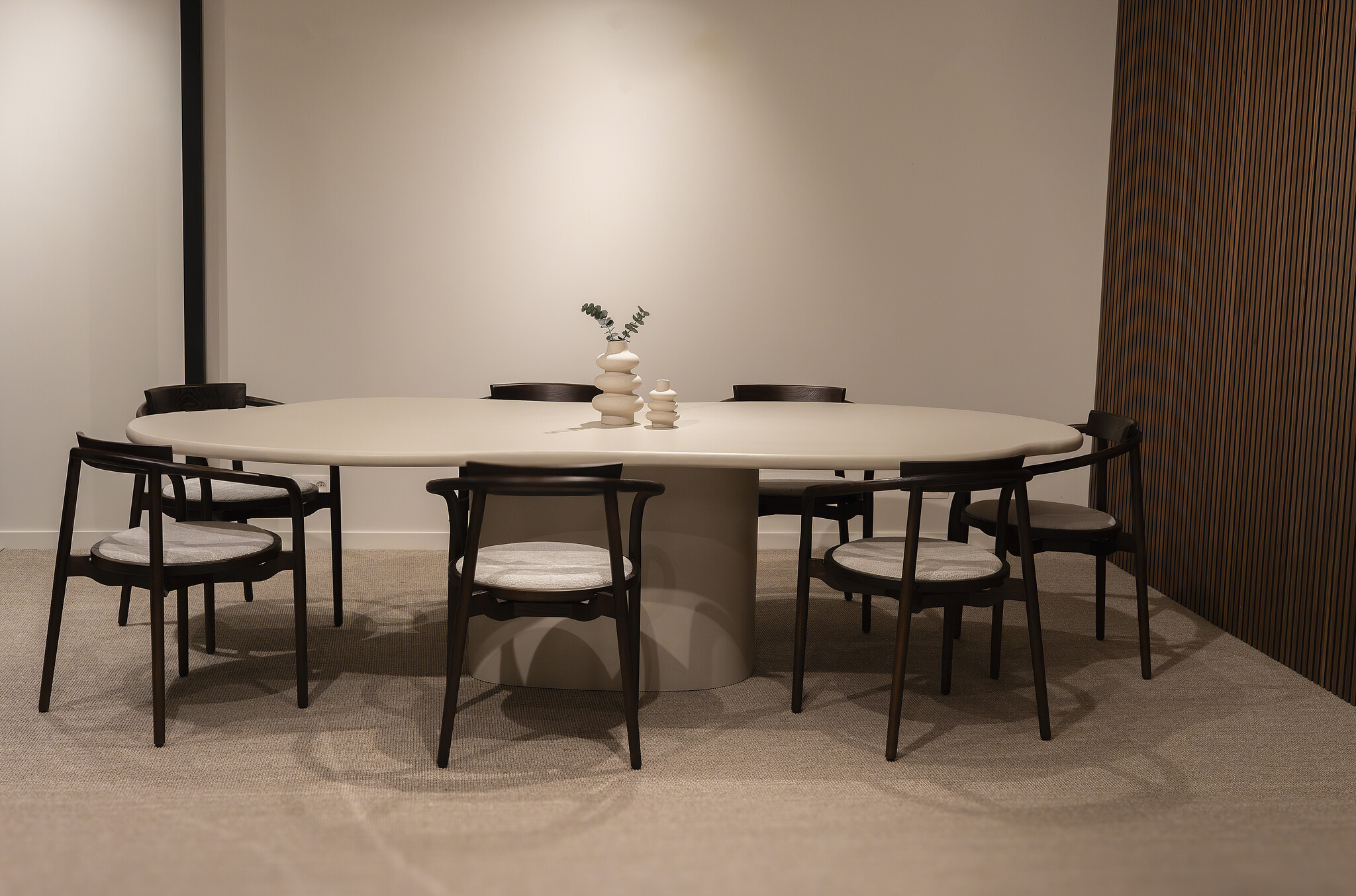 TOOON by Toon De Somer Organic Shape with Cemented Central Leg 280 x 120cm - White