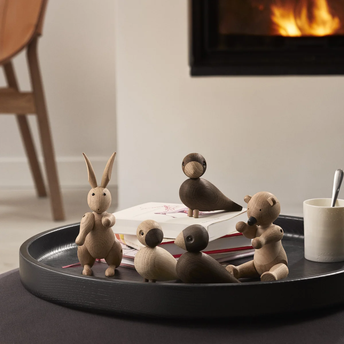 Kay Bojesen Lovebirds oak/smoked oak 1 Pair