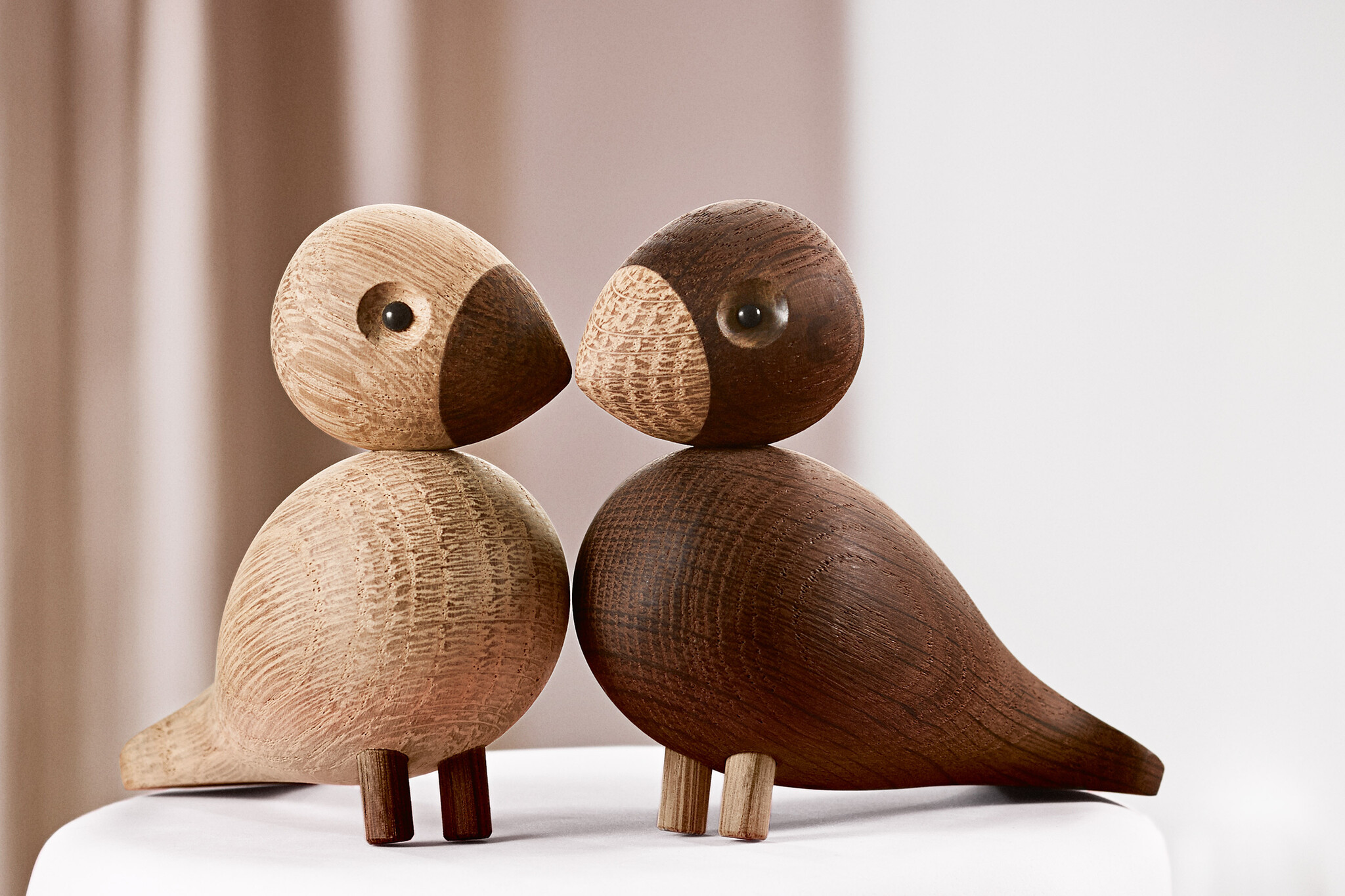 Kay Bojesen Lovebirds oak/smoked oak 1 Pair