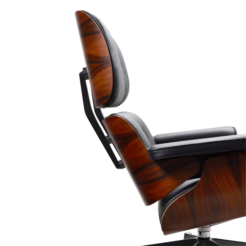 Vitra Eames Lounge Chair - Leder Premium Black/Santos Palisander