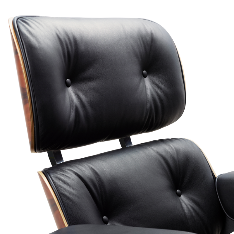 Vitra Eames Lounge Chair - Leder Premium Black/Santos Palisander