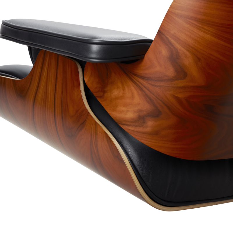 Vitra Eames Lounge Chair - Leder Premium Black/Santos Palisander