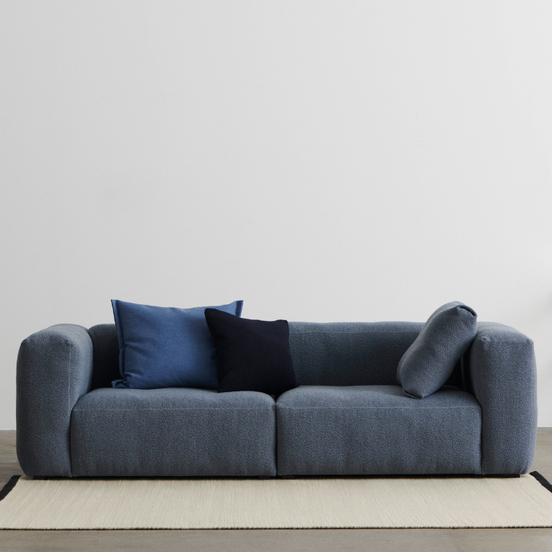 HAY Mags Soft 2,5 seater combination 1 - Turf blue grey/Light Grey Stitches