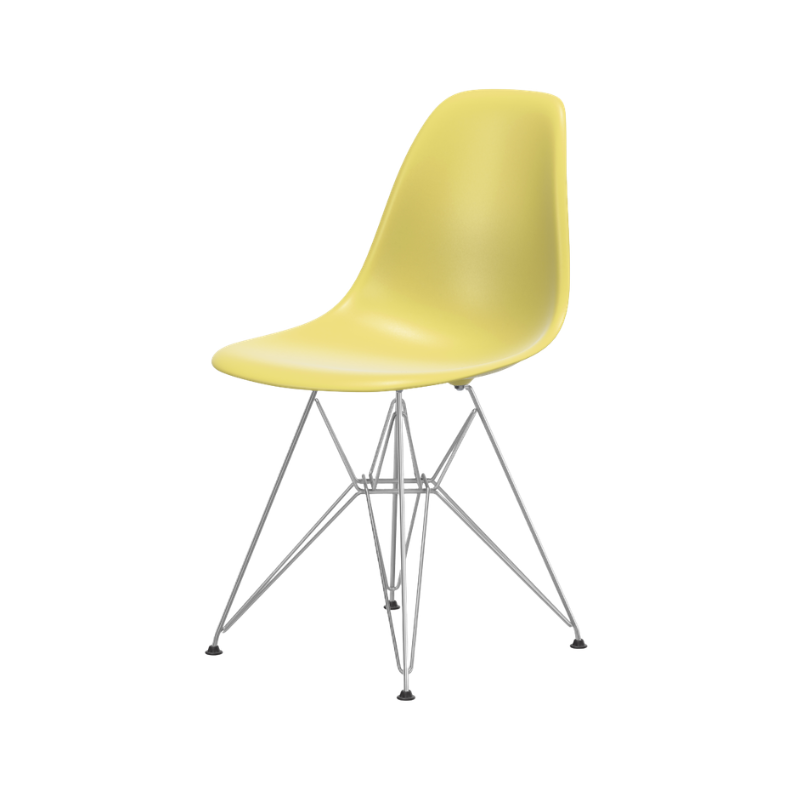 Vitra Eames Plastic Side Chair RE DSR - Verchroomd Onderstel